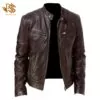 Men's Café Racer Biker Genuine Sheepskin Leather Jacket