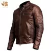 Brown Handmade Distressed Genuine Leather Jacket