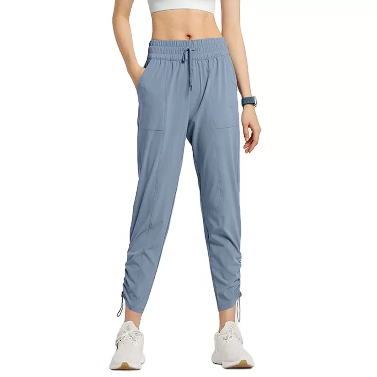 Women's Casual Athletic Loose Fit Drawstring Hem Pocket Trouser