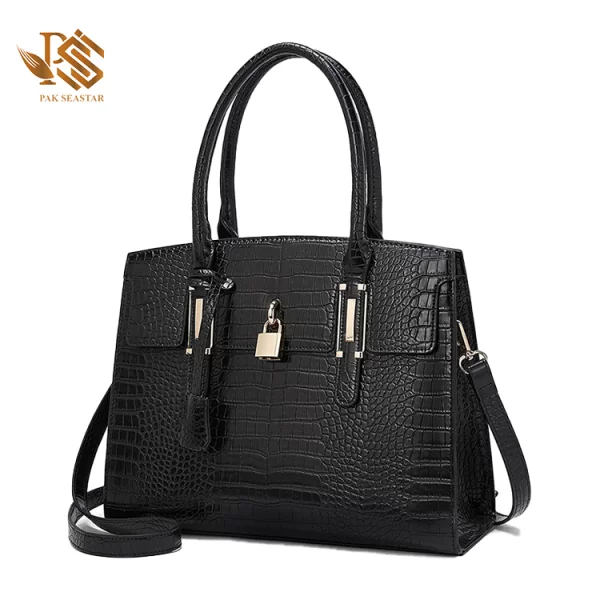 Women's Crocodile Pattern Genuine Leather Handbag