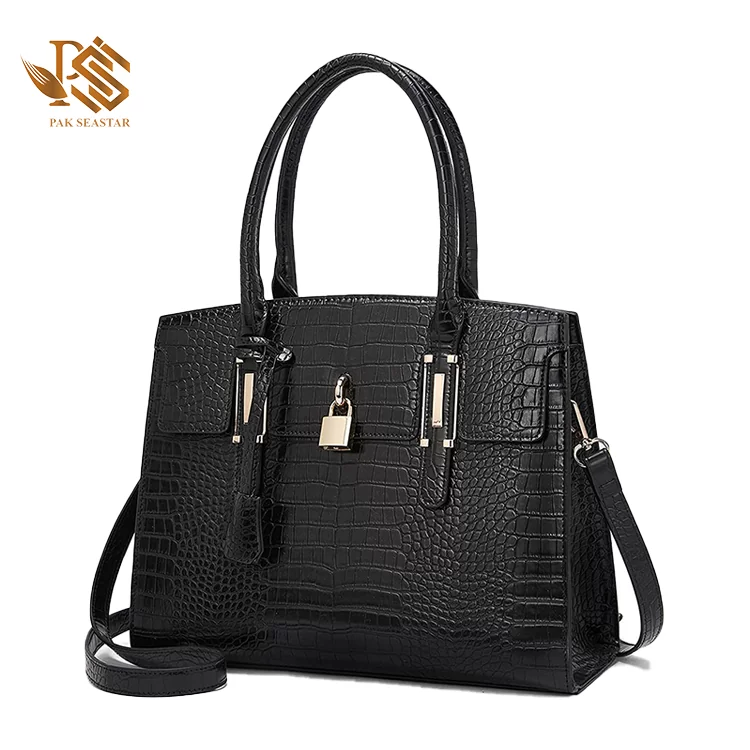 Women's Crocodile Pattern Genuine Leather Handbag