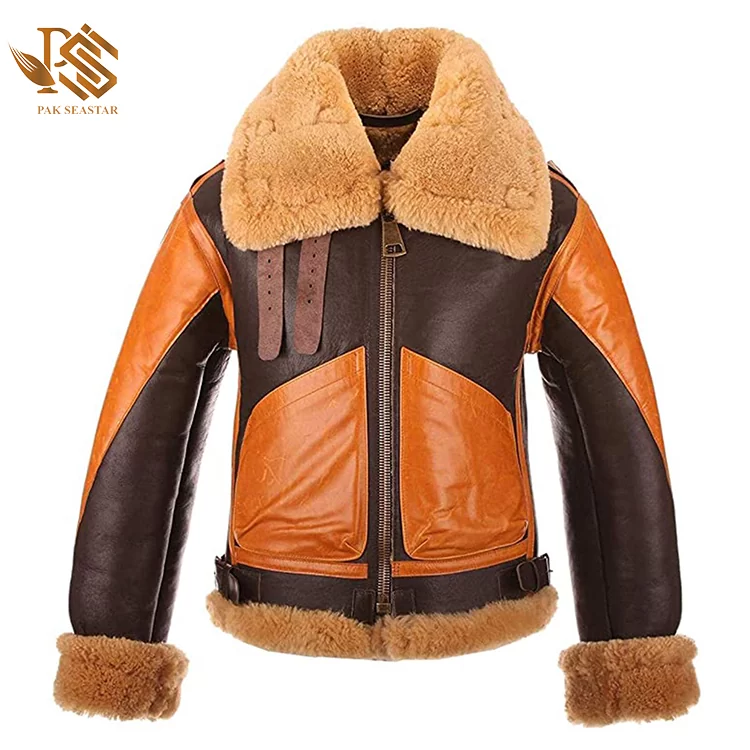Genuine Sheepskin Aviator Leather Jacket