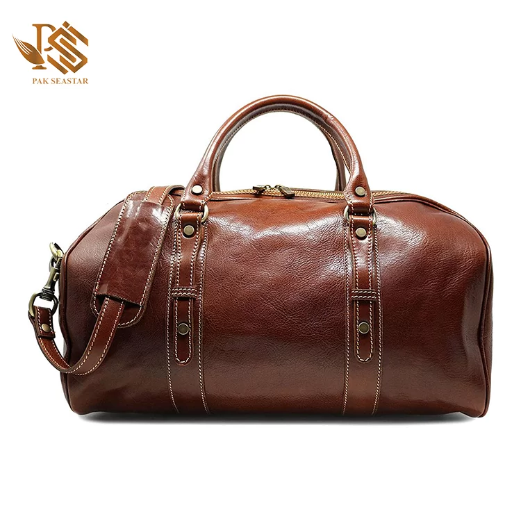 Genuine Buffalo Leather Duffle Gym Bag