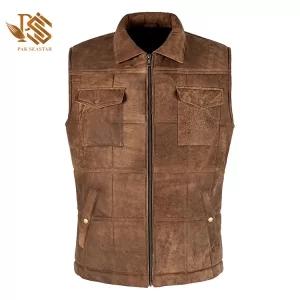 Men's Vintage Brown Body Warmer Genuine Leather Vest