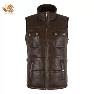 Women's Brown Leather Vest