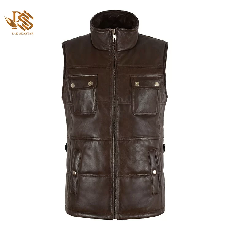 Women's Brown Leather Vest